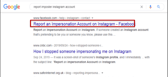 Google search result