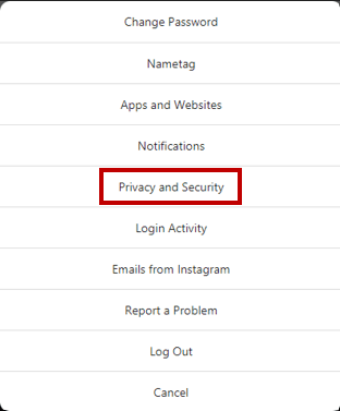 Privacy settings