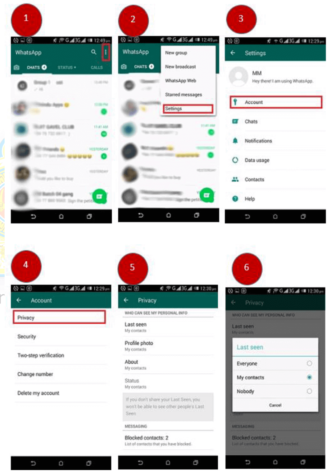 Privacy settings screenshot