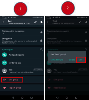Exit group screenshot