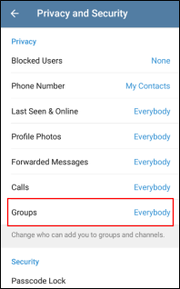 Groups Setting