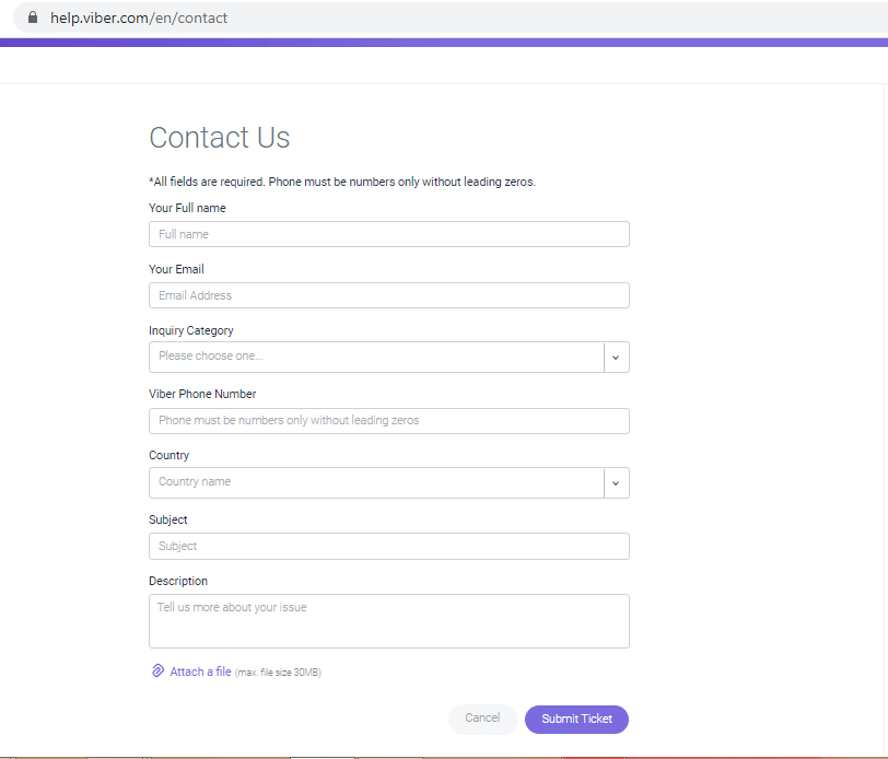 Support Form