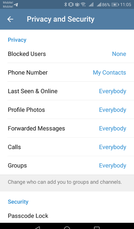 Privacy Settings