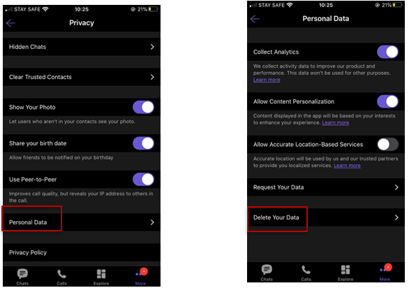 Delete Personal Data
